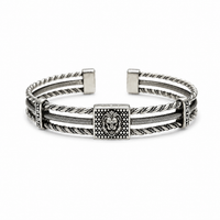 Lion Head Adjustable Silver Kada for Men #33•PM