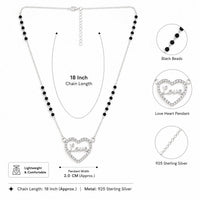 Love Heart Silver Mangalsutra for Women #4.5•PM
