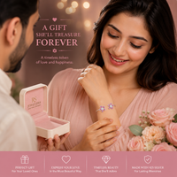 Pink Flower Silver Bracelet for Women #6.5•PM